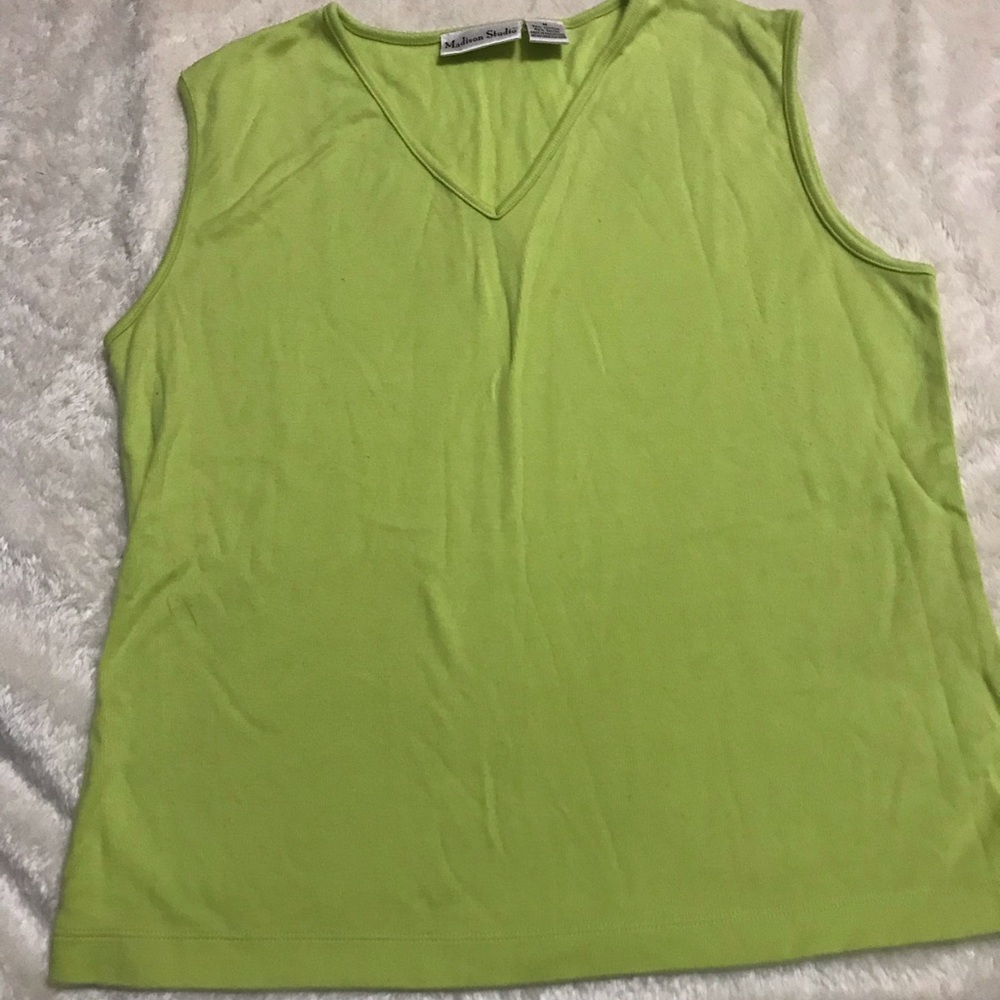 Green tank top with V neck